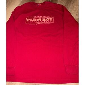 Farm Boy Co Op Feed Co Long Sleeve Red Shirt‎ Mens X Large Farm Equipment READ